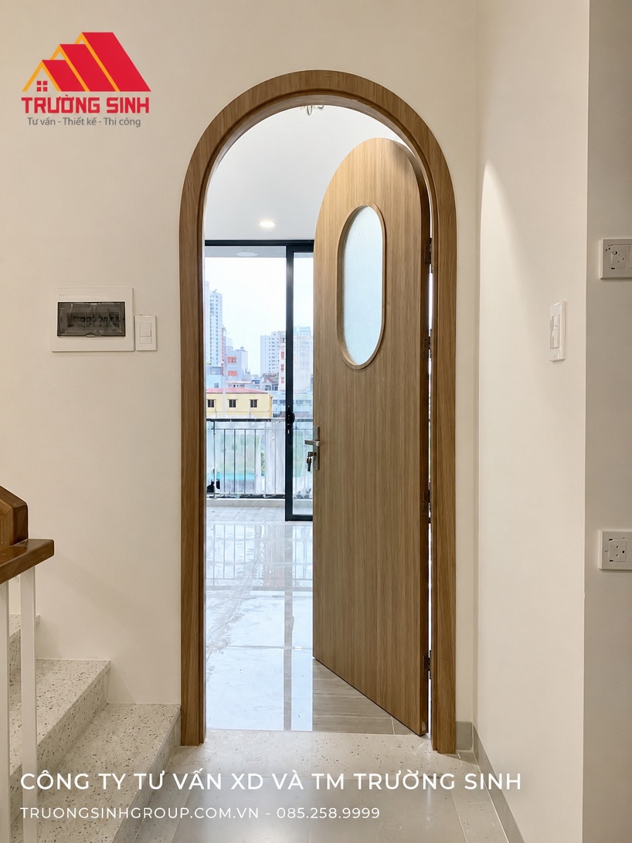 Cửa vòm Composite vân gỗ đẹp